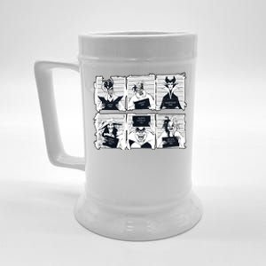 Retro 90s Villains Funny Villain Friends Bad Witches Club Halloween Beer Stein