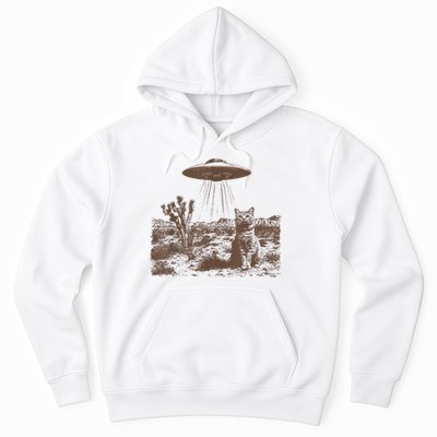 Retro 90s Western Vintage Ufo Cowboy Cat Wild West Kitten Hoodie