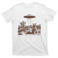 Retro 90s Western Vintage Ufo Cowboy Cat Wild West Kitten T-Shirt