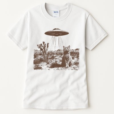 Retro 90s Western Vintage Ufo Cowboy Cat Wild West Kitten Tall T-Shirt