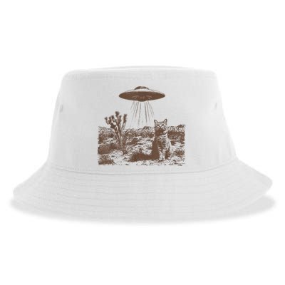 Retro 90s Western Vintage Ufo Cowboy Cat Wild West Kitten Sustainable Bucket Hat