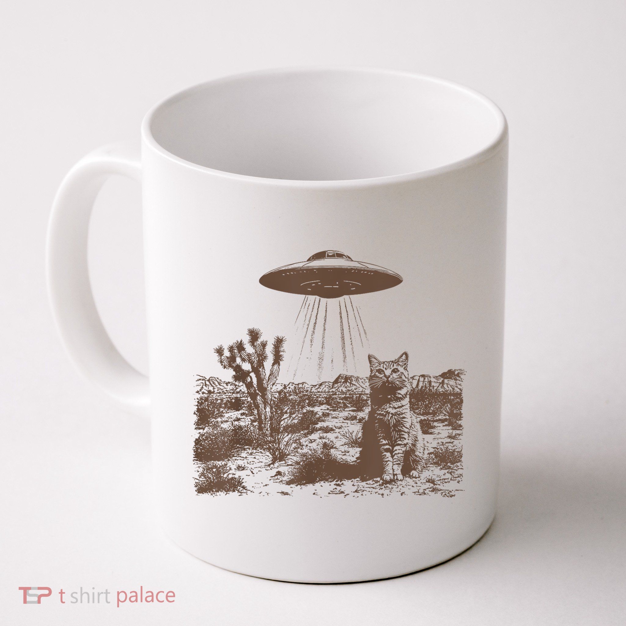 Retro 90s Western Vintage Ufo Cowboy Cat Wild West Kitten Mug