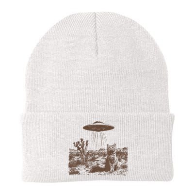 Retro 90s Western Vintage Ufo Cowboy Cat Wild West Kitten Beanie