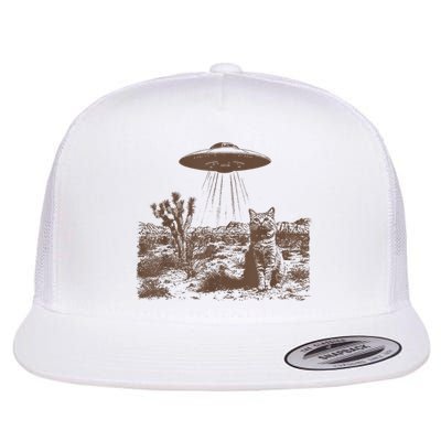 Retro 90s Western Vintage Ufo Cowboy Cat Wild West Kitten Flatbill Hat