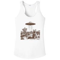 Retro 90s Western Vintage Ufo Cowboy Cat Wild West Kitten Ladies PosiCharge Competitor Racerback Tank