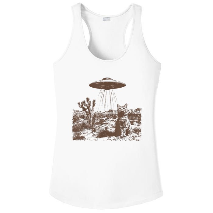 Retro 90s Western Vintage Ufo Cowboy Cat Wild West Kitten Ladies PosiCharge Competitor Racerback Tank