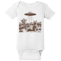 Retro 90s Western Vintage Ufo Cowboy Cat Wild West Kitten Baby Bodysuit