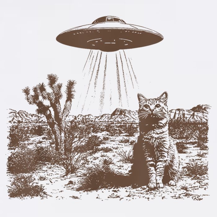Retro 90s Western Vintage Ufo Cowboy Cat Wild West Kitten Baby Bodysuit