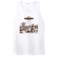 Retro 90s Western Vintage Ufo Cowboy Cat Wild West Kitten PosiCharge Competitor Tank