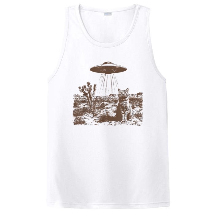 Retro 90s Western Vintage Ufo Cowboy Cat Wild West Kitten PosiCharge Competitor Tank