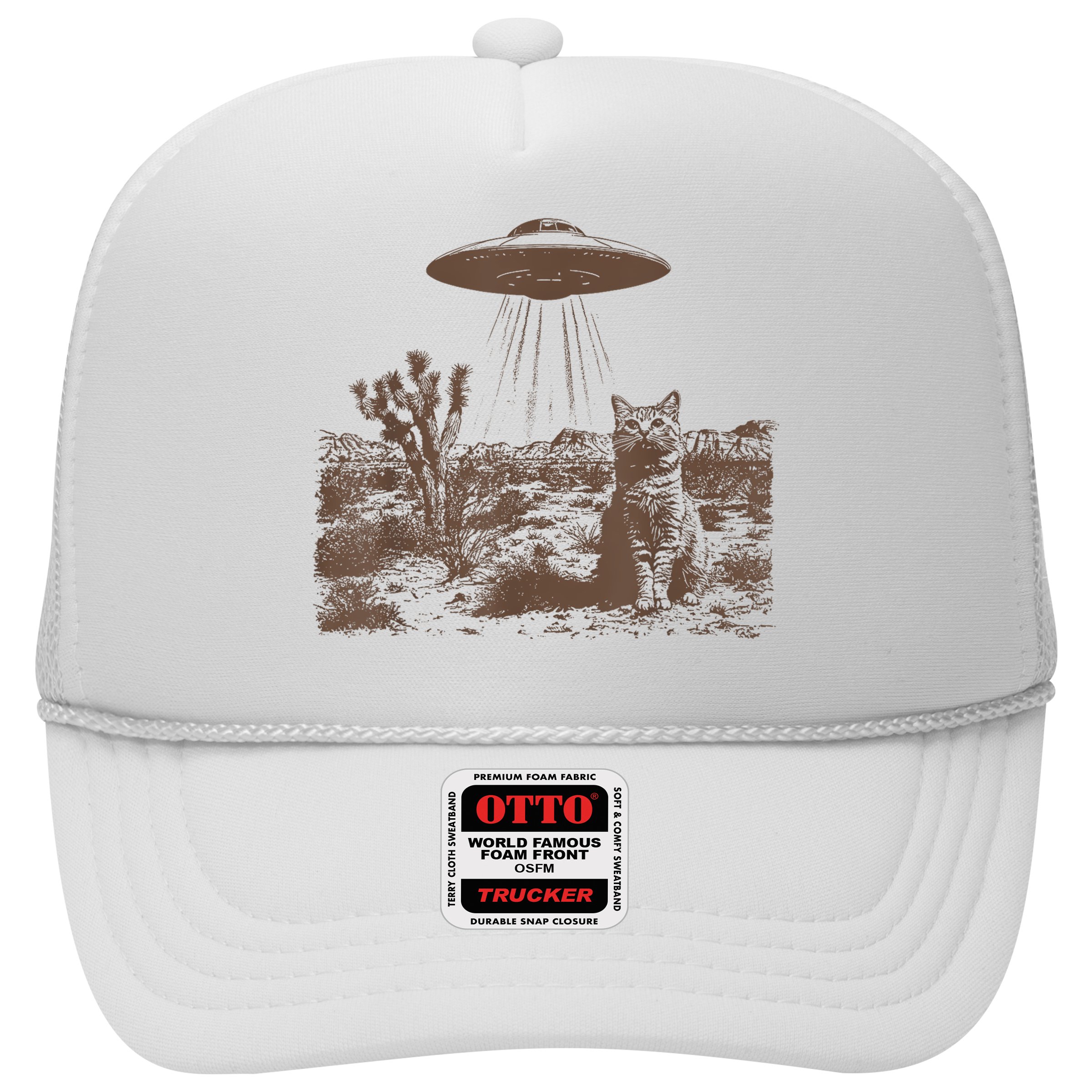Retro 90s Western Vintage Ufo Cowboy Cat Wild West Kitten Hat
