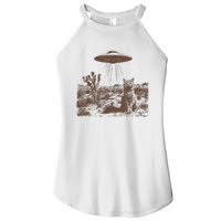 Retro 90s Western Vintage Ufo Cowboy Cat Wild West Kitten Women's Perfect Tri Rocker Tank