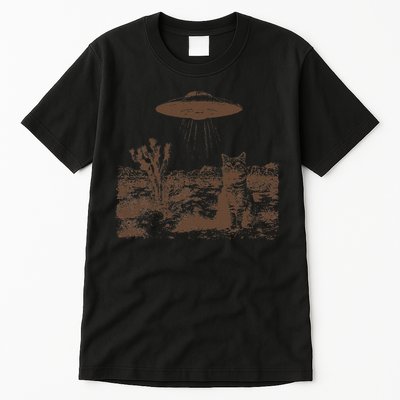 Retro 90s Western Vintage Ufo Cowboy Cat Wild West Kitten Gift Tall T-Shirt