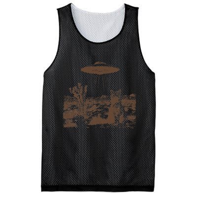 Retro 90s Western Vintage Ufo Cowboy Cat Wild West Kitten Gift Mesh Reversible Basketball Jersey Tank