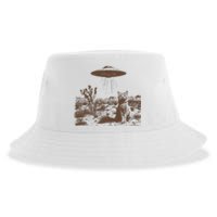 Retro 90s Western Vintage Ufo Cowboy Cat Wild West Kitten Sustainable Bucket Hat