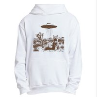 Retro 90s Western Vintage Ufo Cowboy Cat Wild West Kitten Urban Pullover Hoodie