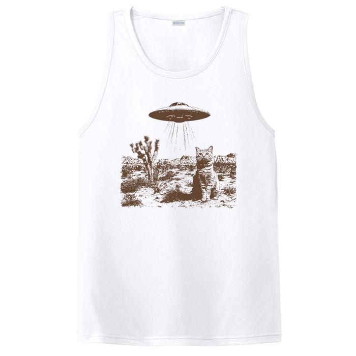 Retro 90s Western Vintage Ufo Cowboy Cat Wild West Kitten PosiCharge Competitor Tank