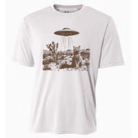 Retro 90s Western Ufo Cowboy Cat Wild West Kitten Vintage Cooling Performance Crew T-Shirt