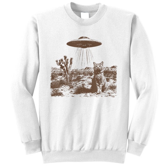 Retro 90s Western Ufo Cowboy Cat Wild West Kitten Vintage Sweatshirt