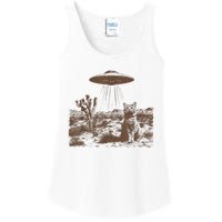 Retro 90s Western Ufo Cowboy Cat Wild West Kitten Vintage Ladies Essential Tank