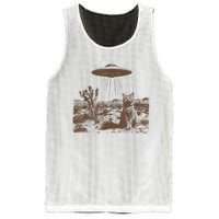 Retro 90s Western Ufo Cowboy Cat Wild West Kitten Vintage Mesh Reversible Basketball Jersey Tank