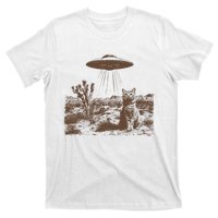 Retro 90s Western Vintage Ufo Cowboy Cat Wild West Kitten T-Shirt