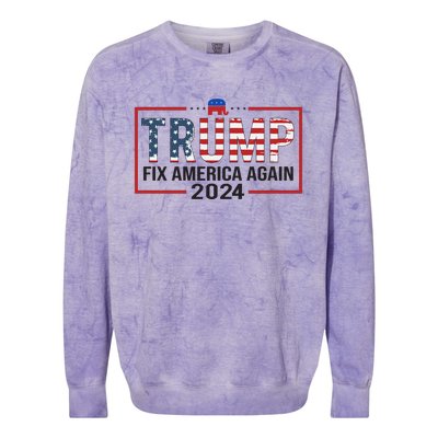 Rejuvenate America 2024 Patriotic Theme Colorblast Crewneck Sweatshirt