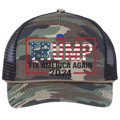 Rejuvenate America 2024 Patriotic Theme Retro Rope Trucker Hat Cap