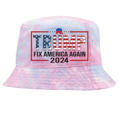 Rejuvenate America 2024 Patriotic Theme Tie-Dyed Bucket Hat