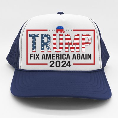 Rejuvenate America 2024 Patriotic Theme Trucker Hat