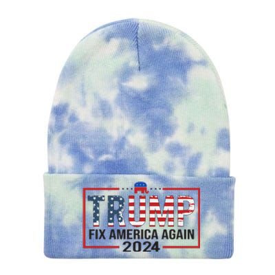 Rejuvenate America 2024 Patriotic Theme Tie Dye 12in Knit Beanie