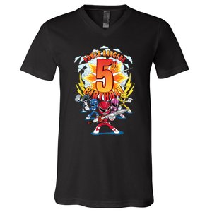 Rangers Awesome 5th Birthday Mini Action Shot V-Neck T-Shirt