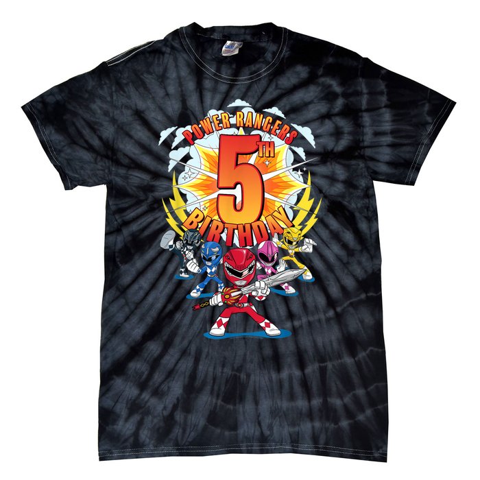 Rangers Awesome 5th Birthday Mini Action Shot Tie-Dye T-Shirt