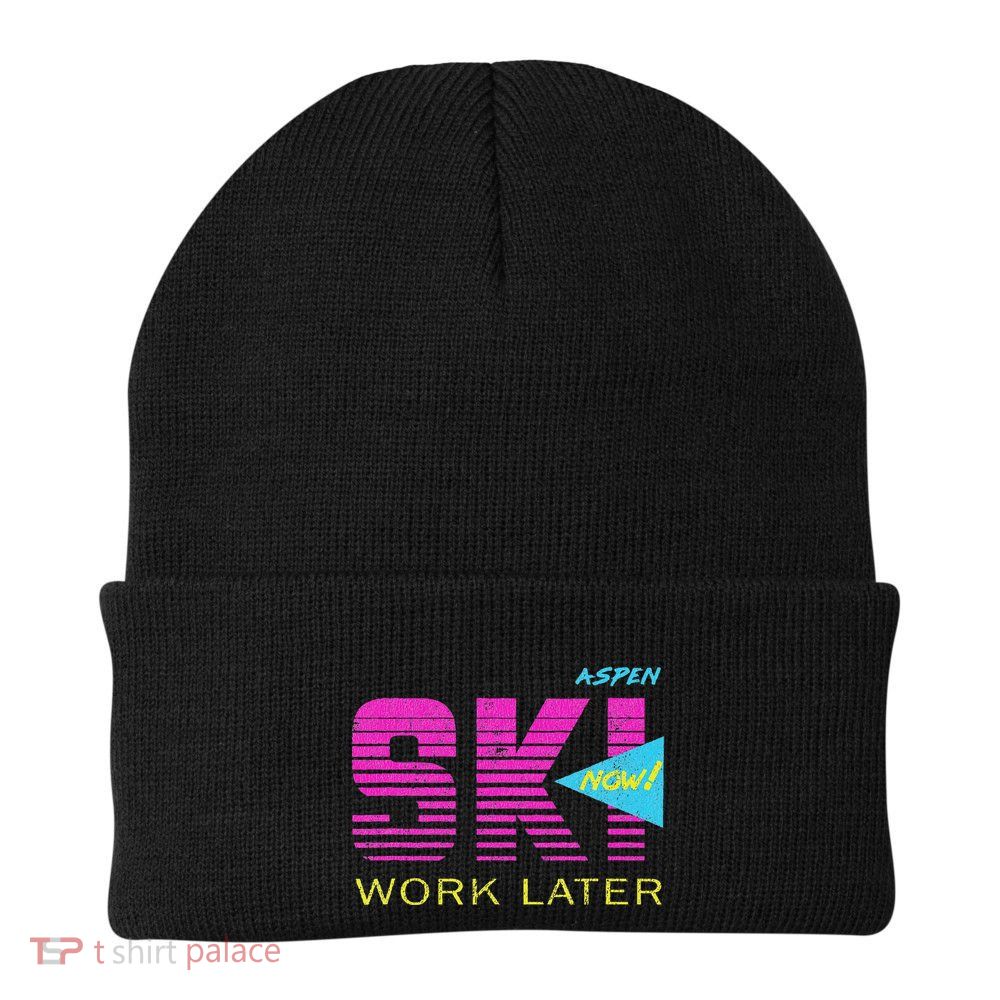 Retro Aspen 80s Colorado Skiing Beanie