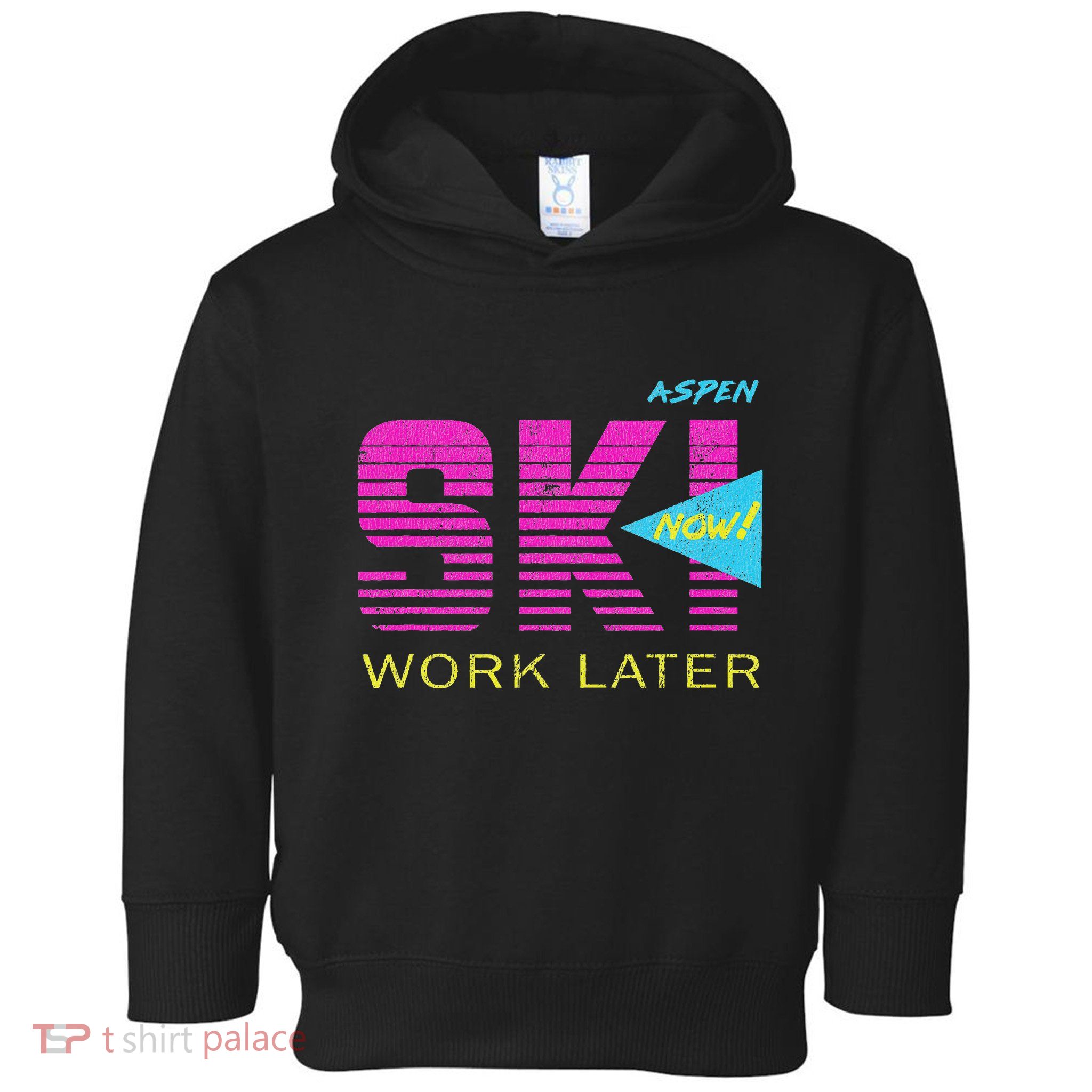 Retro Aspen 80s Colorado Skiing Toddler Hoodie