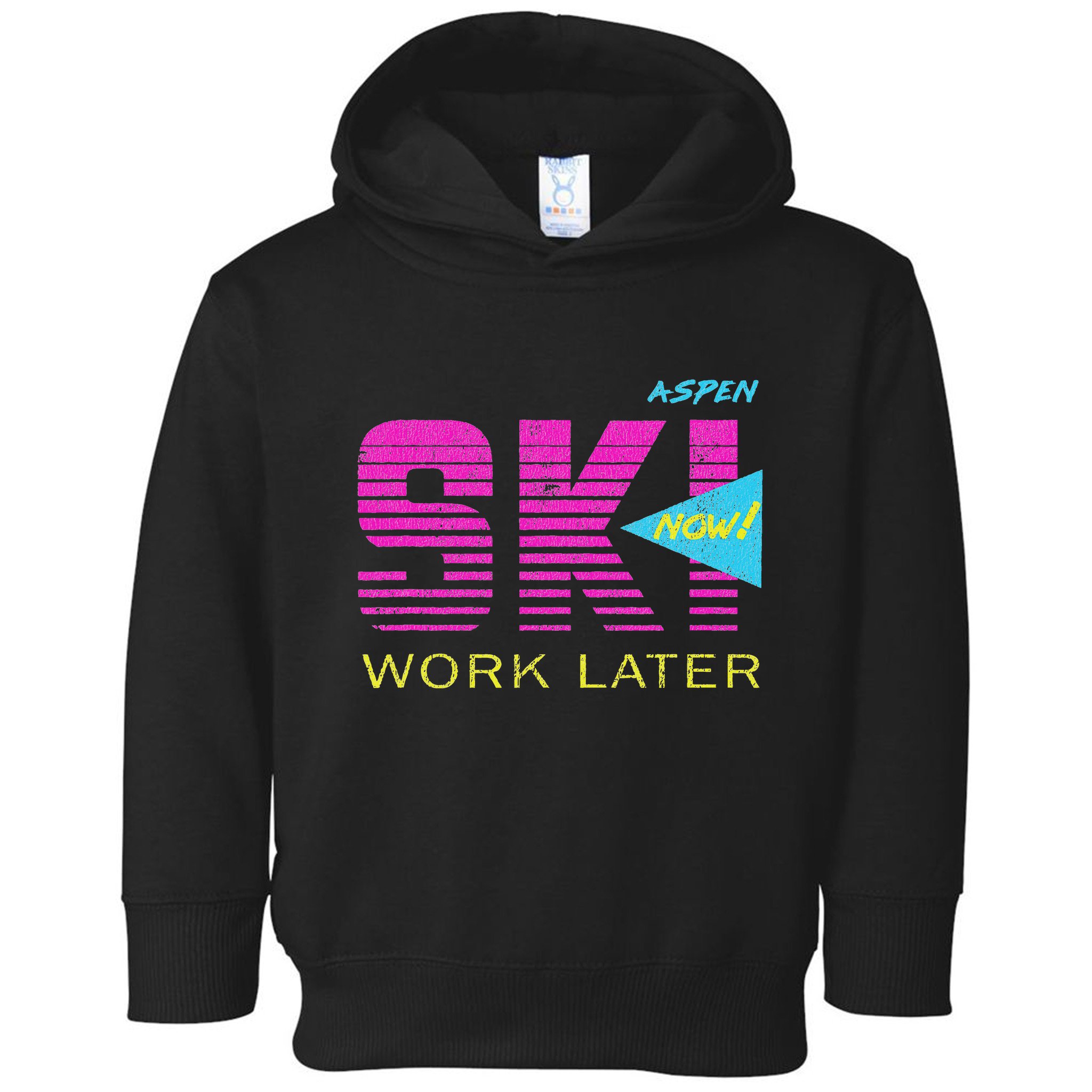 Retro Aspen 80s Colorado Skiing Toddler Hoodie