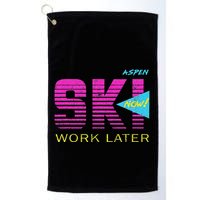 Retro Aspen 80s Colorado Skiing Golf Towel