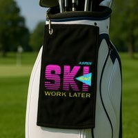 Retro Aspen 80s Colorado Skiing Golf Towel