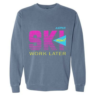 Retro Aspen 80s Colorado Skiing Garment-Dyed Sweatshirt