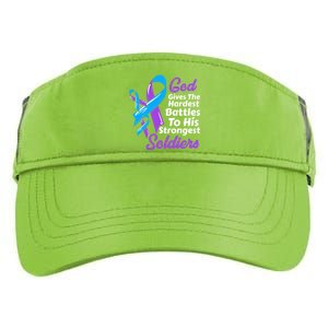 Rheumatoid Arthritis Awareness Ribbon God Strongest Soldiers Gift Adult Drive Performance Visor