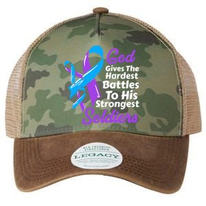 Rheumatoid Arthritis Awareness Ribbon God Strongest Soldiers Gift Legacy Tie Dye Trucker Hat