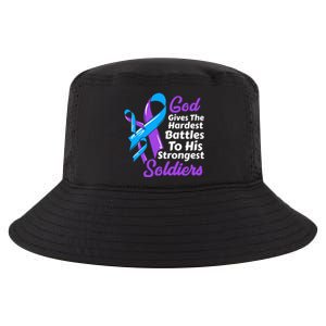 Rheumatoid Arthritis Awareness Ribbon God Strongest Soldiers Gift Cool Comfort Performance Bucket Hat