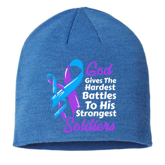 Rheumatoid Arthritis Awareness Ribbon God Strongest Soldiers Gift Sustainable Beanie