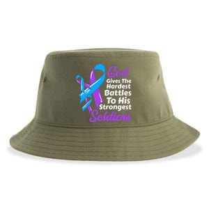 Rheumatoid Arthritis Awareness Ribbon God Strongest Soldiers Gift Sustainable Bucket Hat