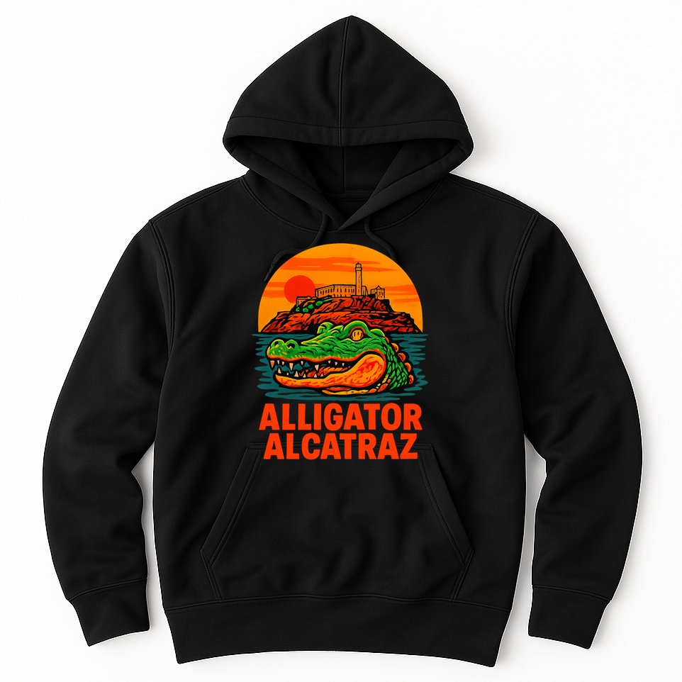 Retro Alligator Alcatraz Hoodie