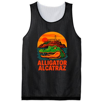 Retro Alligator Alcatraz Mesh Reversible Basketball Jersey Tank