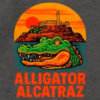 Retro Alligator Alcatraz Vector Backpack