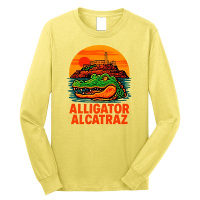 Retro Alligator Alcatraz Long Sleeve Shirt