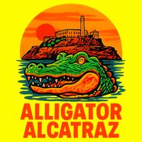 Retro Alligator Alcatraz Button