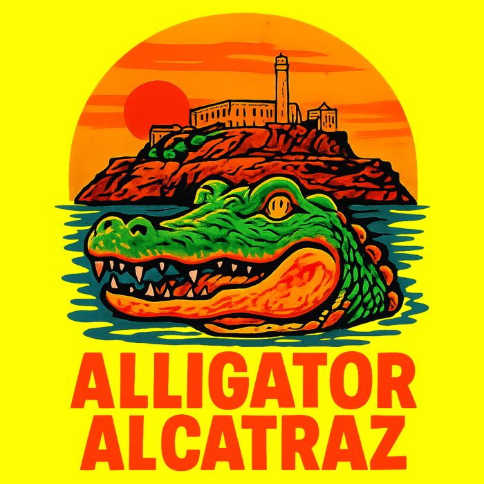Retro Alligator Alcatraz Button